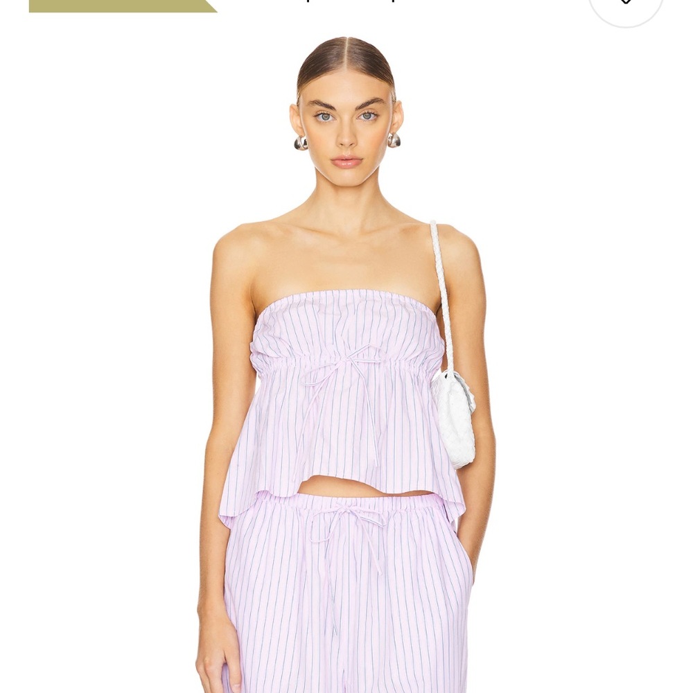 Lovers+Friends Striped Lavender Strapless Top NWT